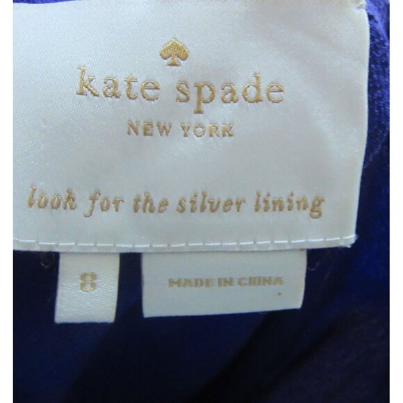 Kate Spade Purple Zari Crepe Dress W/ Elastic Waist Size 8 - Picture 6 of 6